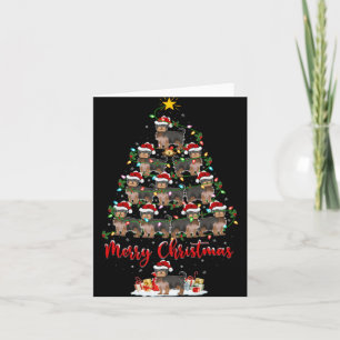 Xmas Lichter Santa Yorkshire Terrier Hund Weihnach Karte