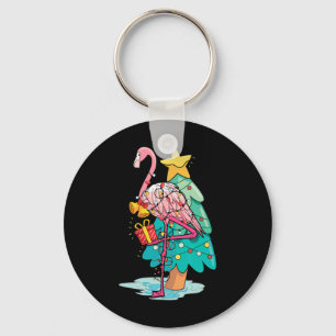 Xmas-Lichter Tropischer Flamingo Tier Weihnachten Schlüsselanhänger