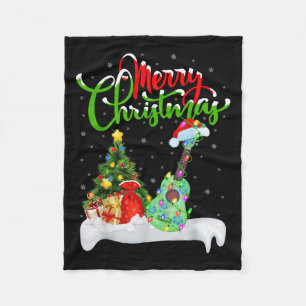 Xmas-Lichter Weihnachtsmann Hut Musical Ukulele Gi Fleecedecke