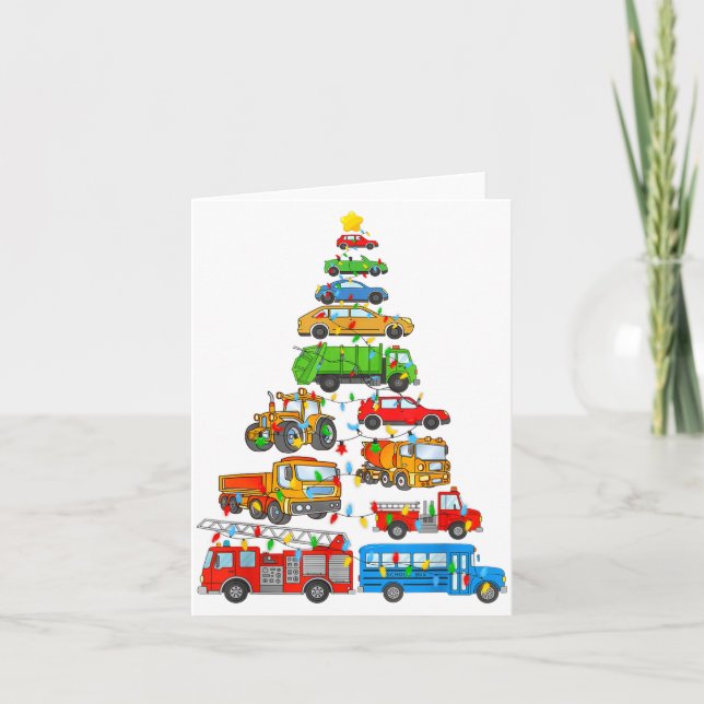 Xmas Light Christmas Tree, Funny Xmas Boys Kids To Karte (Vorderseite)