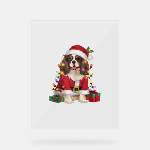 Xmas Lighting Cavalier King Charles Spaniel Dog Ch Acrylschild