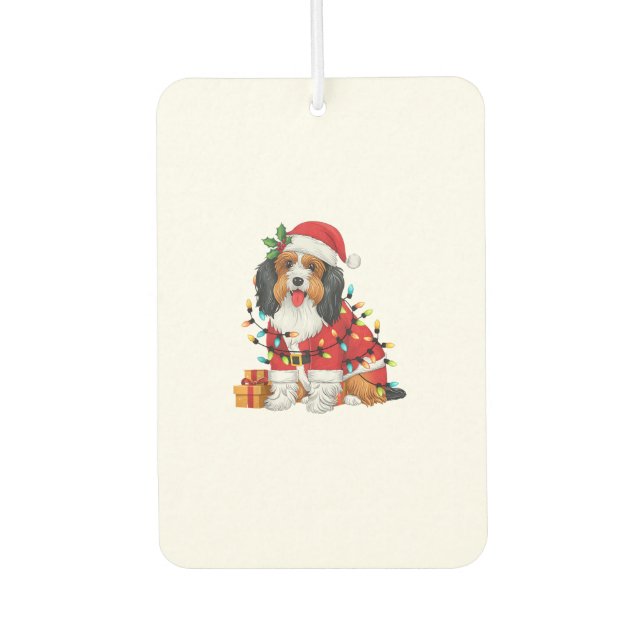 Xmas Lighting Santa Havanese Dog Weihnachten Autolufterfrischer (Vorderseite)