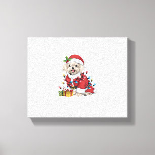 Xmas Lighting Santa Maltese Hund Weihnachten Leinwanddruck