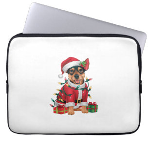 Xmas Lighting Santa Miniature Pinscher Hund Christ Laptopschutzhülle