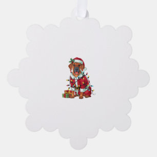 Xmas Lighting Santa Rhodesian Ridgeback Dog Christ Ornament Karte