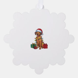 Xmas Lighting Santa Rhodesian Ridgeback Dog Christ Ornament Karte