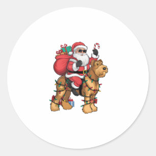 Xmas Lighting Santa Riding Albergo Colmanicchio Runder Aufkleber