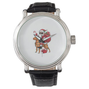 Xmas Lighting Santa Riding Vizsla Dog Weihnachten Armbanduhr