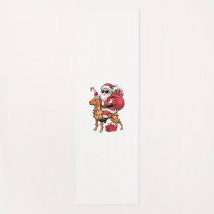 Xmas Lighting Santa Riding Vizsla Dog Weihnachten Yogamatte