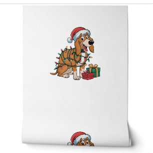 Xmas Lighting Santa Treeing Walker Coonhound Hund Tapete