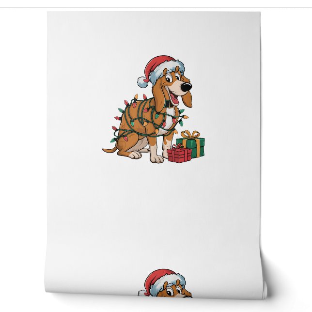 Xmas Lighting Santa Treeing Walker Coonhound Hund  Tapete (Abrollen)
