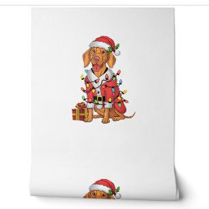 Xmas Lighting Santa Vizsla Dog Weihnachten Tapete