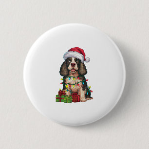 Xmas Lighting Weihnachtsmannmütze Alaskan Malamute Button