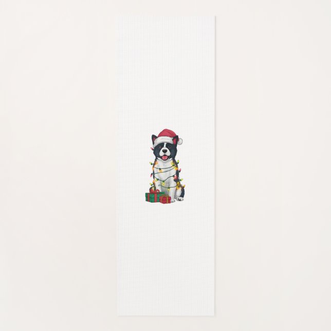 Xmas Lighting Weihnachtsmannmütze American Akita D Yogamatte (Vorderseite)