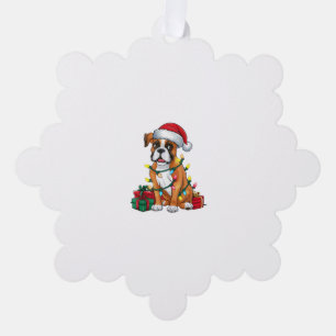 Xmas Lighting Weihnachtsmannmütze Boxer Dog Weihna Ornament Karte