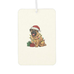 Xmas Lighting Weihnachtsmannmütze Bullmastiff Dog Autolufterfrischer