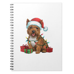 Xmas Lighting Weihnachtsmannmütze Cairn Terrier Do Notizblock