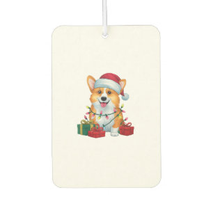 Xmas Lighting Weihnachtsmannmütze Corgi Dog Weihna Autolufterfrischer