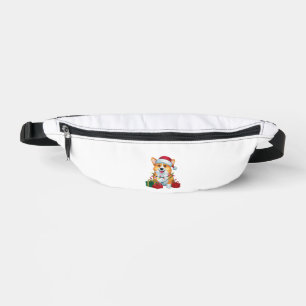 Xmas Lighting Weihnachtsmannmütze Corgi Dog Weihna Bauchtasche