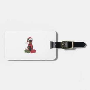 Xmas Lighting Weihnachtsmannmütze Doberman Dog Chr Gepäckanhänger