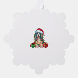 Xmas Lighting Weihnachtsmannmütze Englisch Coonhou Ornament Karte