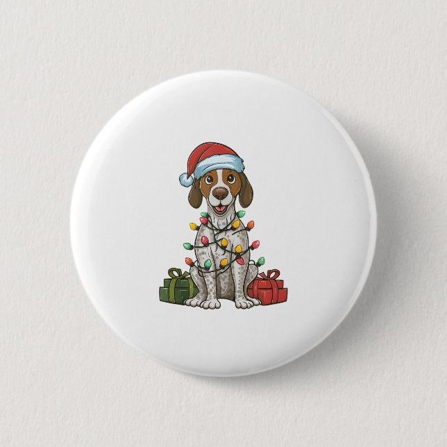 Xmas Lighting Weihnachtsmannmütze Englisch Pointer Button (Vorderseite)