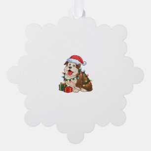 Xmas Lighting Weihnachtsmannmütze Englisch Sheepdo Ornament Karte