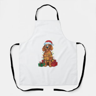 Xmas Lighting Weihnachtsmannmütze English Setter D Schürze