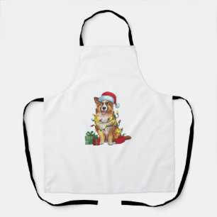 Xmas Lighting Weihnachtsmannmütze English Shepherd Schürze