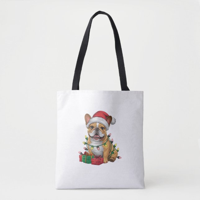 Xmas Lighting Weihnachtsmannmütze Französischer Bu Tasche (Vorderseite)