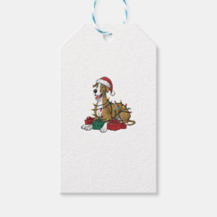 Xmas Lighting Weihnachtsmannmütze Great Dane Dog W Geschenkanhänger
