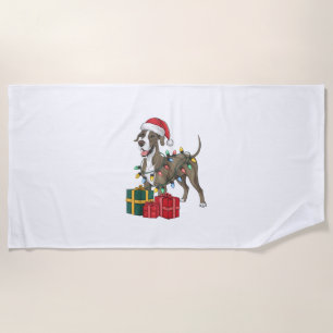 Xmas Lighting Weihnachtsmannmütze Great Dane Dog W Strandtuch