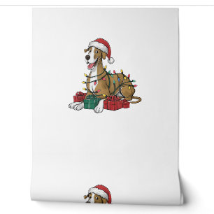 Xmas Lighting Weihnachtsmannmütze Great Dane Dog W Tapete