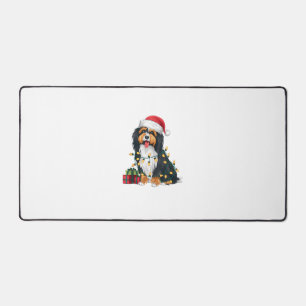 Xmas Lighting Weihnachtsmannmütze Havanese Dog Wei Schreibtischunterlage