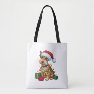 Xmas Lighting Weihnachtsmannmütze Irish Terrier Do Tasche