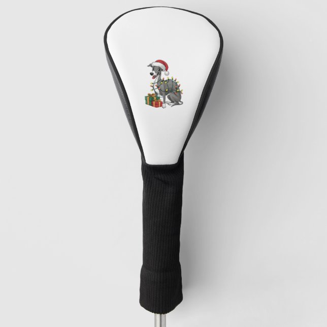 Xmas Lighting Weihnachtsmannmütze Italienischer Gr Golf Headcover (Vorderseite)