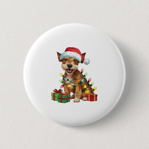 Xmas Lighting Weihnachtsmannmütze Jagdterers Dog W Button