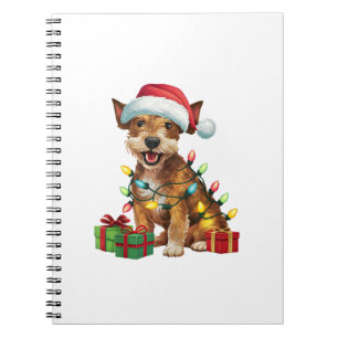 Xmas Lighting Weihnachtsmannmütze Jagdterers Dog W Notizblock