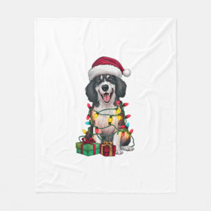 Xmas Lighting Weihnachtsmannmütze Kuvasz Dog Weihn Fleecedecke