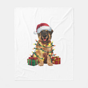 Xmas Lighting Weihnachtsmannmütze Leonberger Dog C Fleecedecke