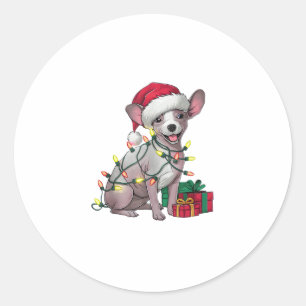 Xmas Lighting Weihnachtsmannmütze Mexican Hairless Runder Aufkleber