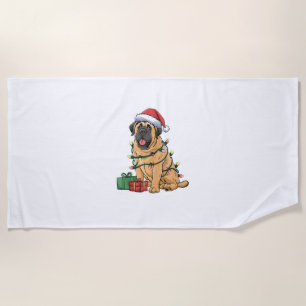 Xmas Lighting Weihnachtsmannmütze Pyrenean Mastiff Strandtuch