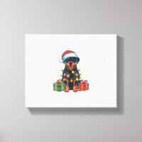 Xmas Lighting Weihnachtsmannmütze Rottweiler Dog W