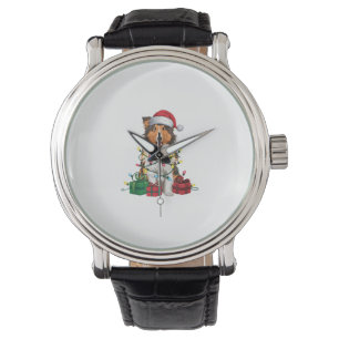 Xmas Lighting Weihnachtsmannmütze Rough Collie Dog Armbanduhr
