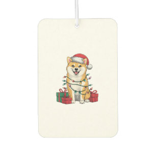 Xmas Lighting Weihnachtsmannmütze Shiba Inu Dog We Autolufterfrischer