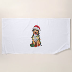 Xmas Lighting Weihnachtsmannmütze Shiloh Shepherd Strandtuch