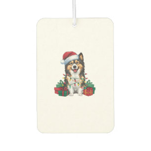 Xmas Lighting Weihnachtsmannmütze Tamaskan Dog Wei Autolufterfrischer