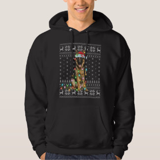 Xmas Lighting Weihnachtsmannmütze Ugly German Shep Hoodie