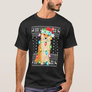 Xmas Lighting Weihnachtsmannmütze Ugly Shiba Inu W T-Shirt