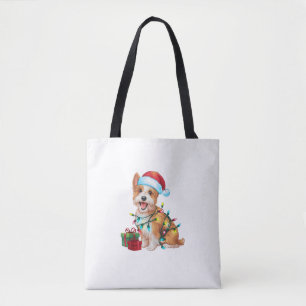 Xmas Lighting Weihnachtsmannmütze Westie Dog Weihn Tasche